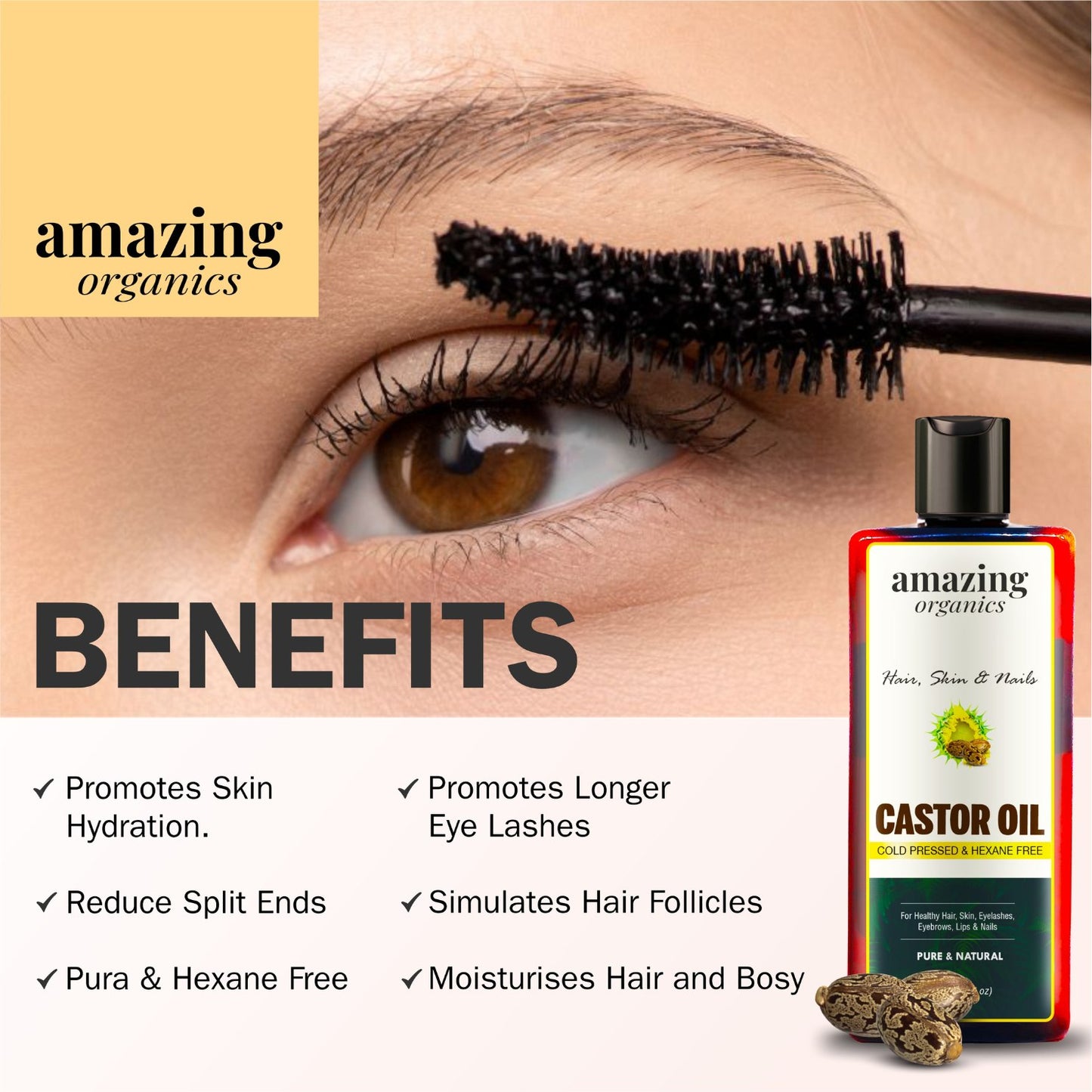 Castor Oil for Hair, Skin & Nails