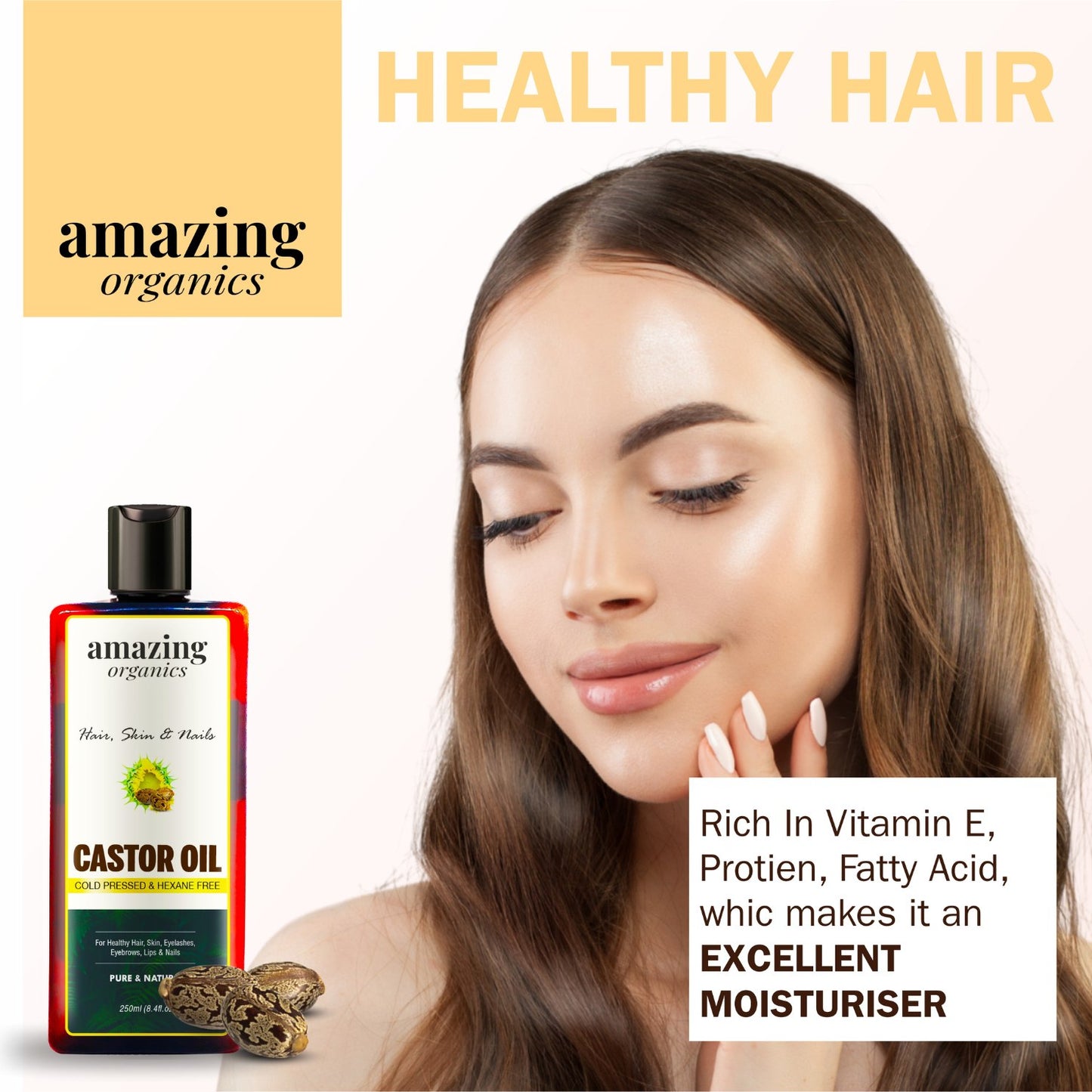 Castor Oil for Hair, Skin & Nails