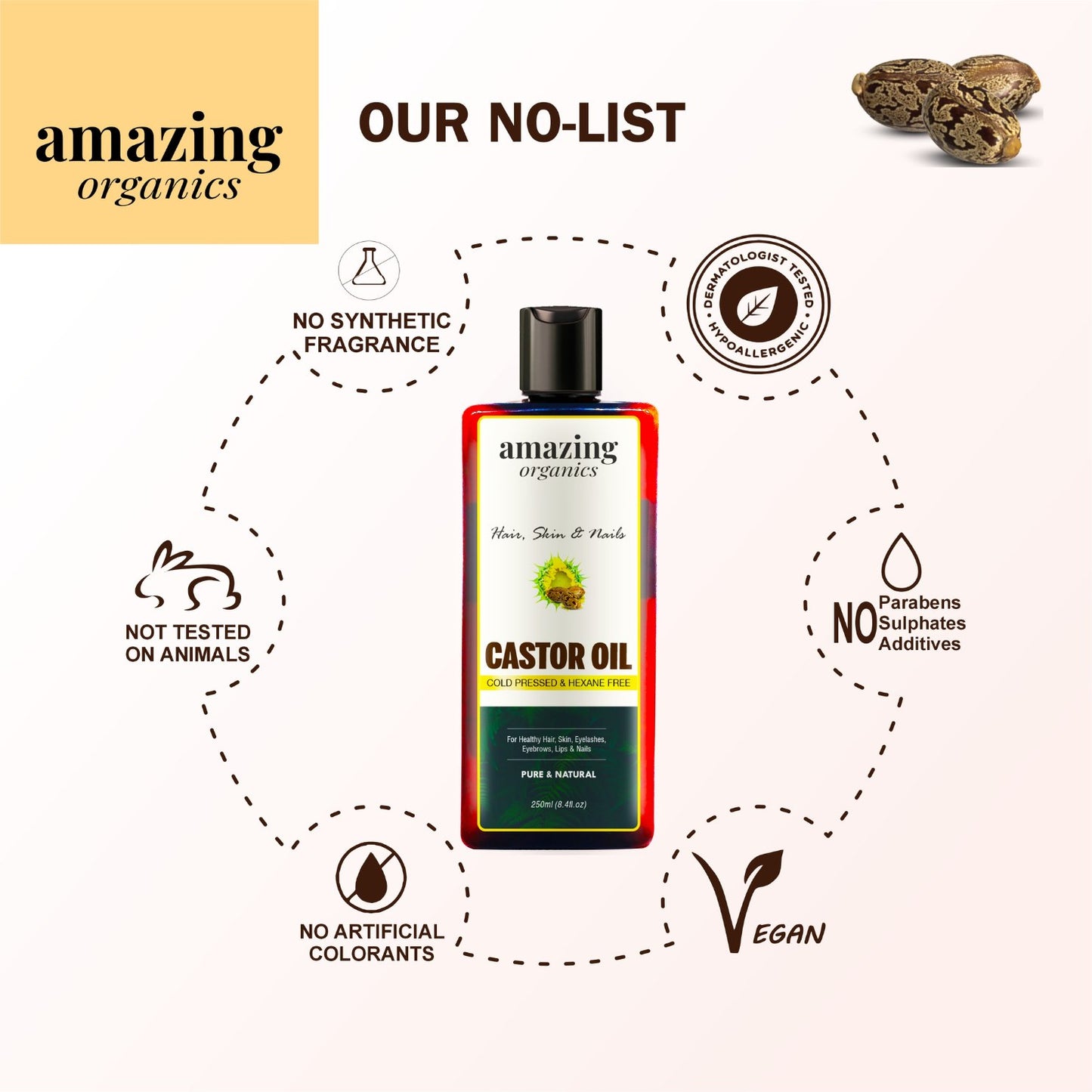 Castor Oil for Hair, Skin & Nails