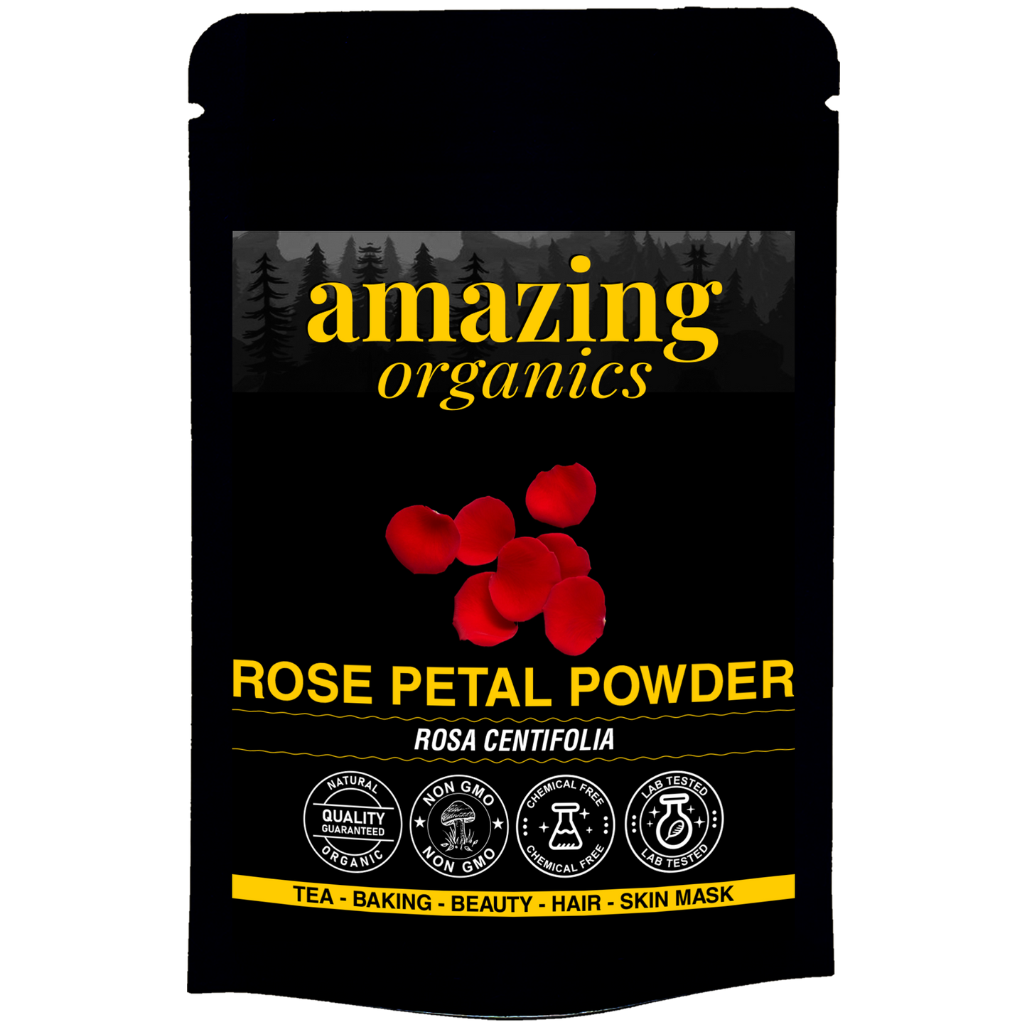 Organic Rose Petal Powder for Skin, Hair & Health